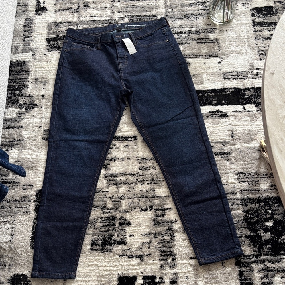 New York & Company Deep Indigo Skinny Jeans